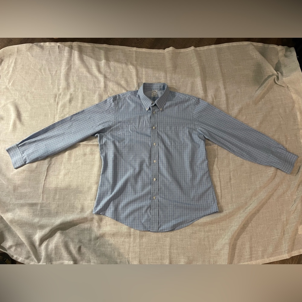 Brooks Brothers Blue Checkered Supima Cotton Shirt